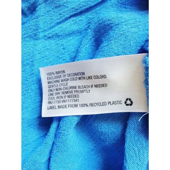 Lilly Pulitzer XL Long Sleeve Tunic Blouse Bluebell Gauze PB Collection‎ V-Neck - Picture 6 of 6